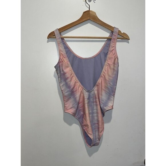 NWT JV by Jac Vanek (ZUMIEZ) Don't Be A Prick Pink & Purple Tie Dye One Piece Sw - Picture 5 of 9